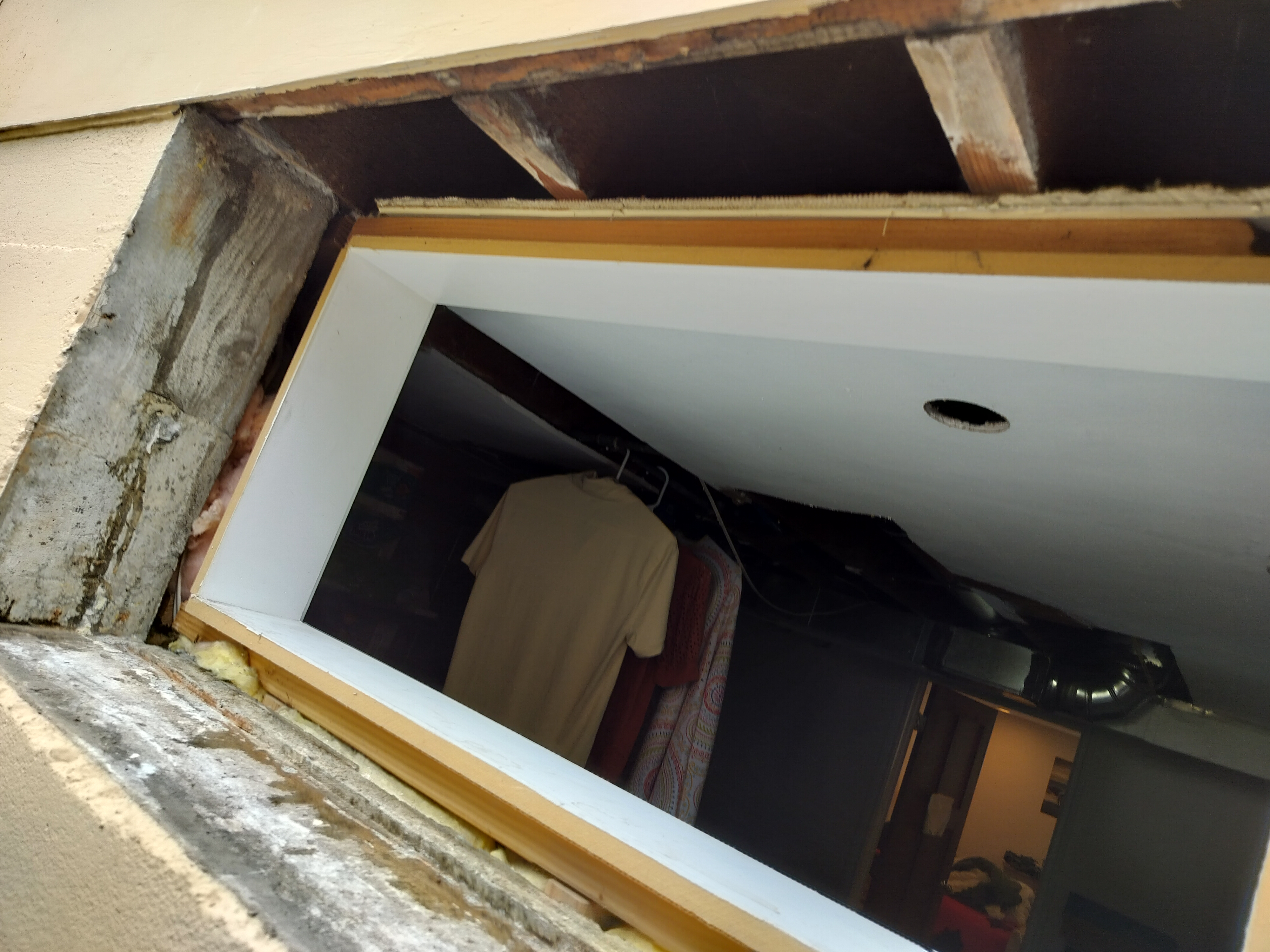 Window frame removal in progress