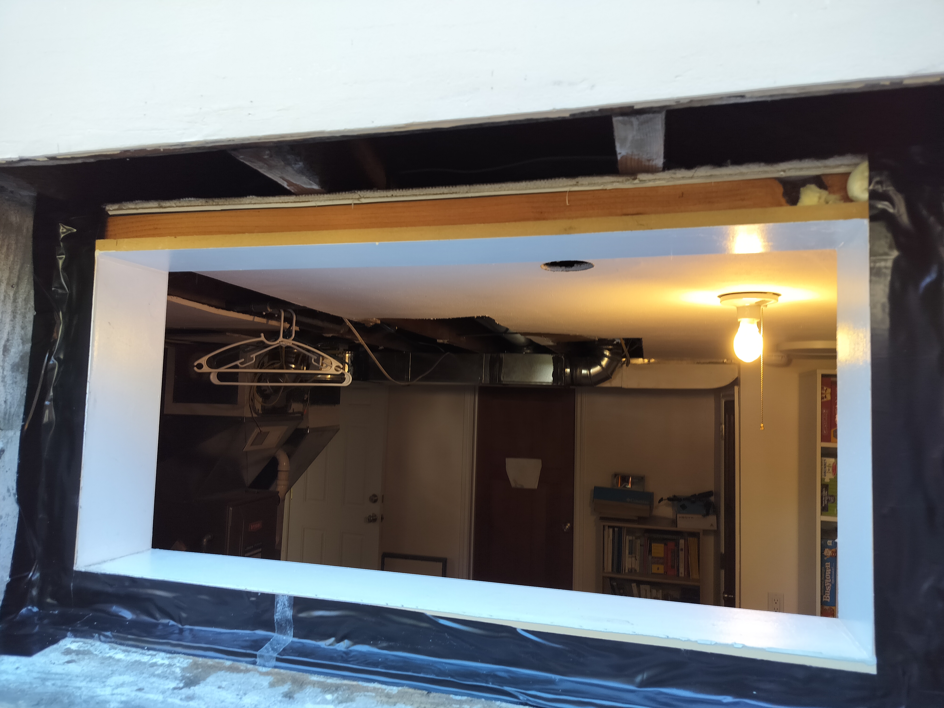 Detailed view of finished frame construction